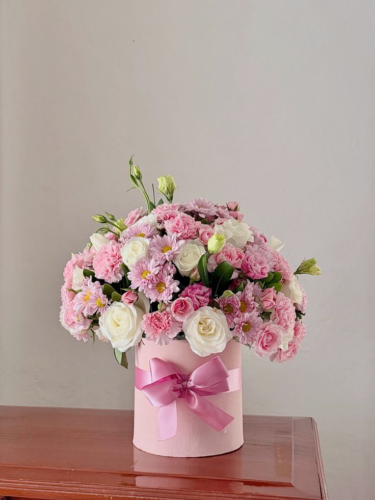 Elegant pink box arrangement